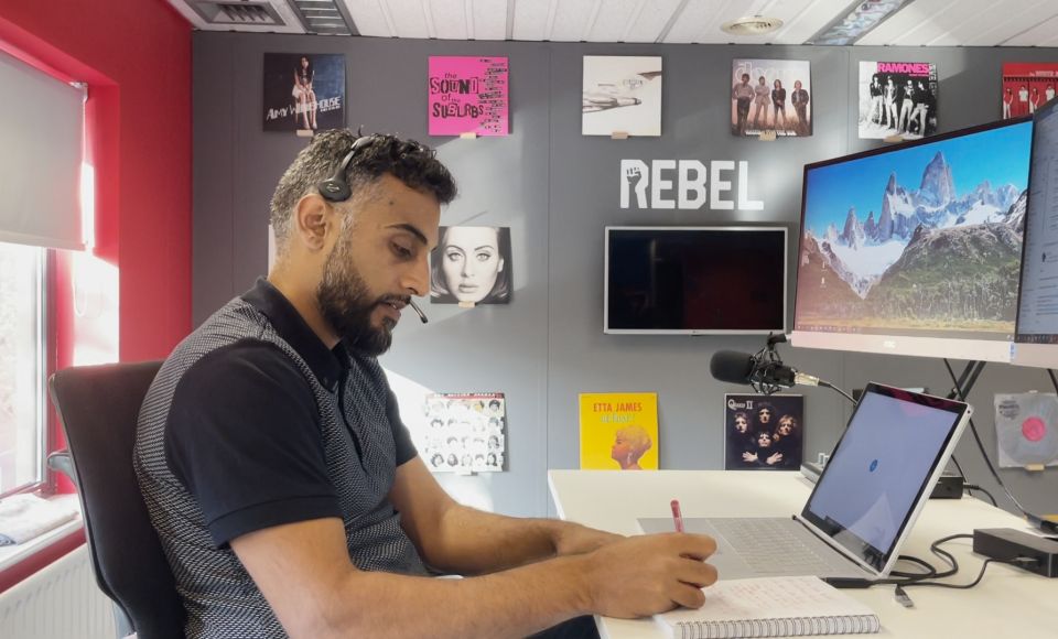 man working at desk