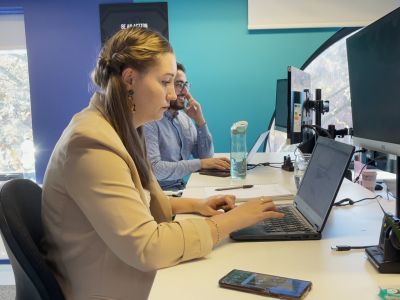 Office with people working at desks