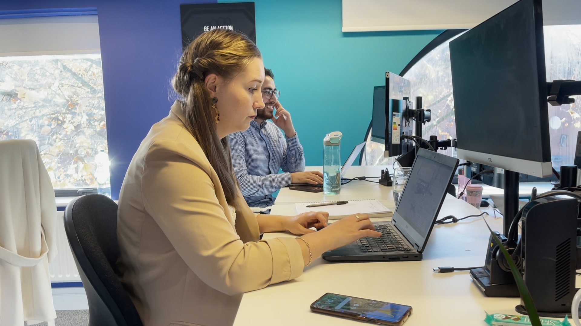 Office with people working at desks